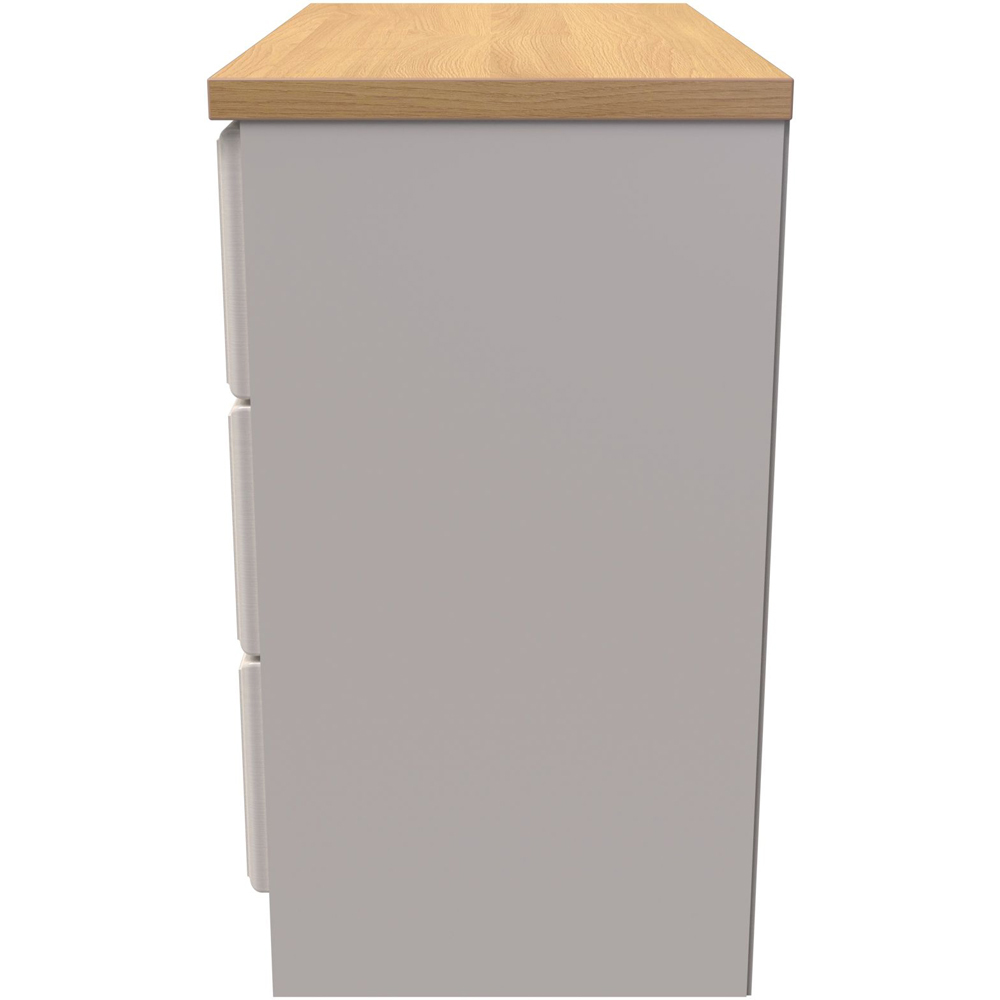 Crowndale Kent 3 Drawer Kashmir Ash and Modern Oak Chest of Drawers Ready Assembled Image 3