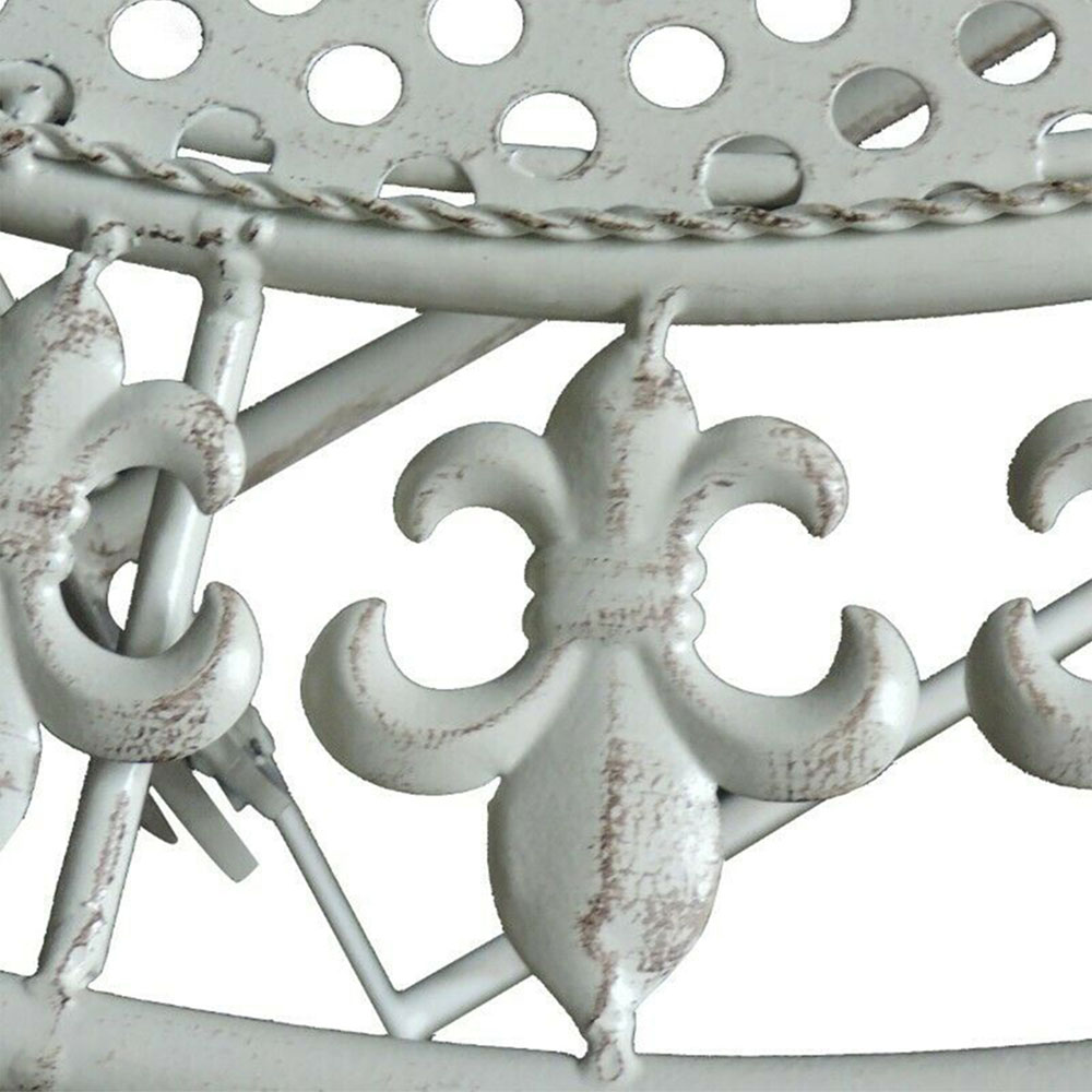 GlamHaus Paris 2 Seater Garden Bistro Set Antique White Image 6