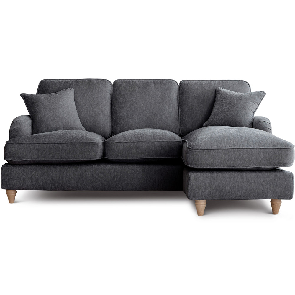 The Vienna 3 Seater Charcoal Right Hand Chaise Sofa Image 2