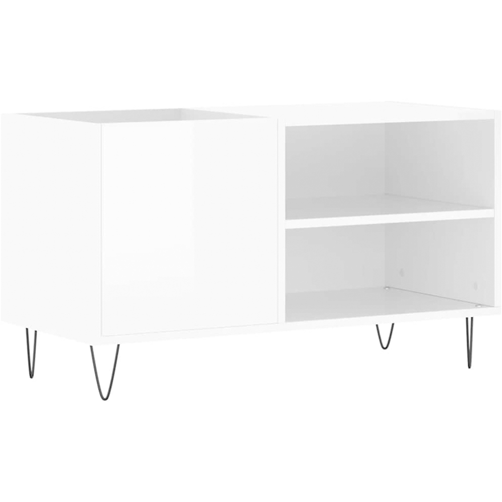 vidaXL 2 Shelf White Record Cabinet Image 2