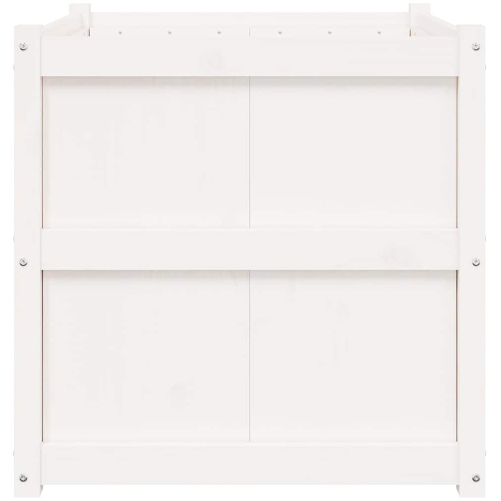 vidaXL White Solid Pine Wood Garden Planter 70 x 70 x 70cm Image 5