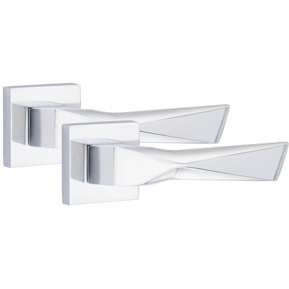 Golden Grace Polished Chrome Aura Door Handle Set 4 Pack Image 3
