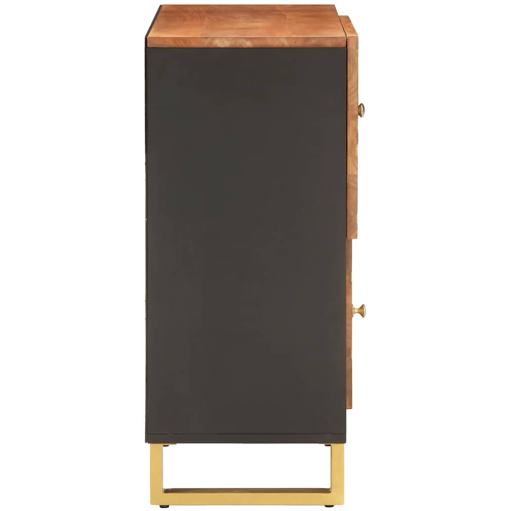 vidaXL 2 Door Brown and Black Solid Mango Wood Sideboard Image 5