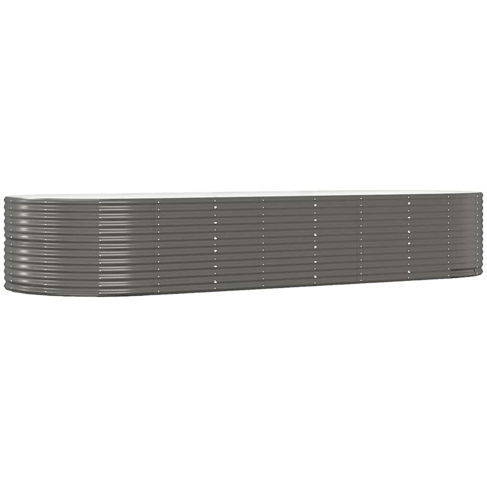 vidaXL Grey Galvanised Steel Raised Garden Bed 367 x 140 x 68cm Image 1