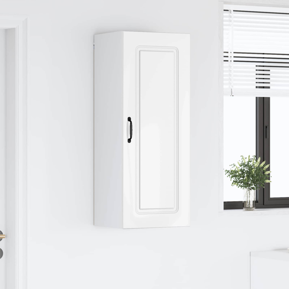 vidaXL Single Door High Gloss White Kitchen Wall Cabinet Image 9