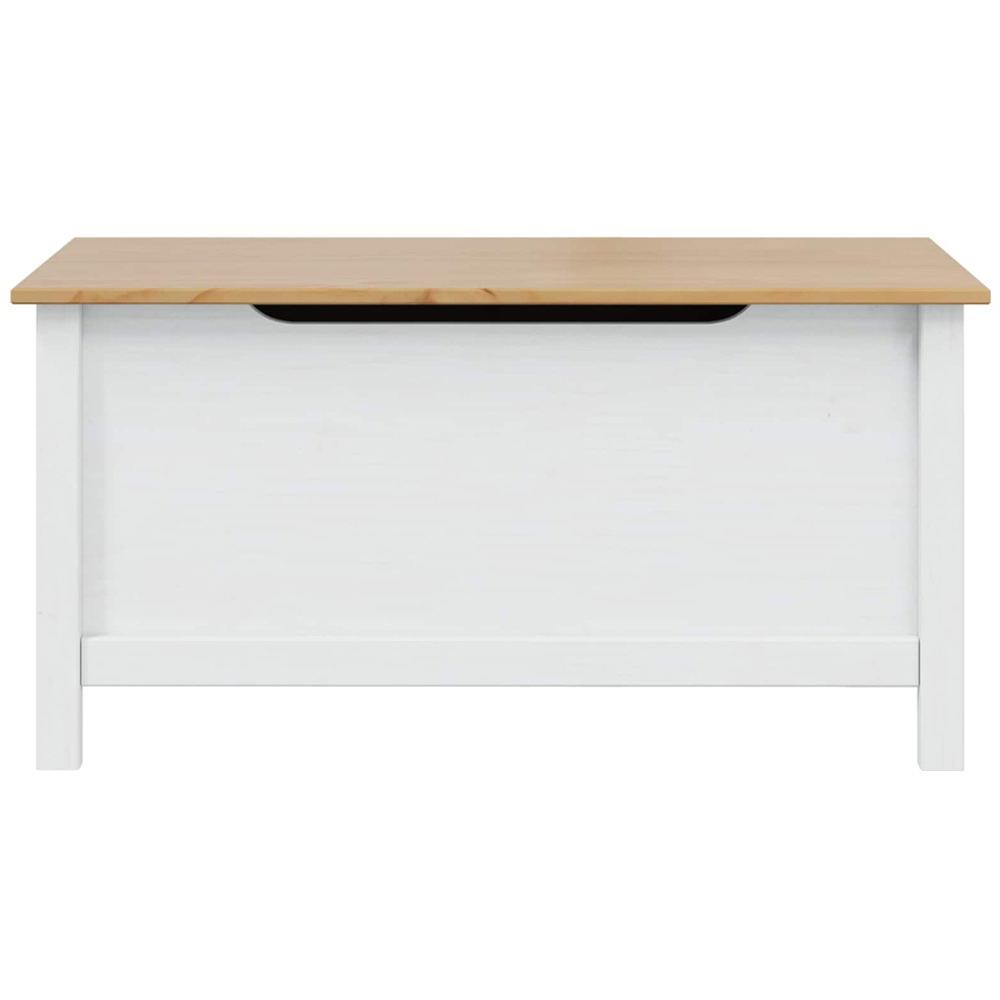 vidaXL White and Honey Brown Storage Box with Lift Top Lid Image 5