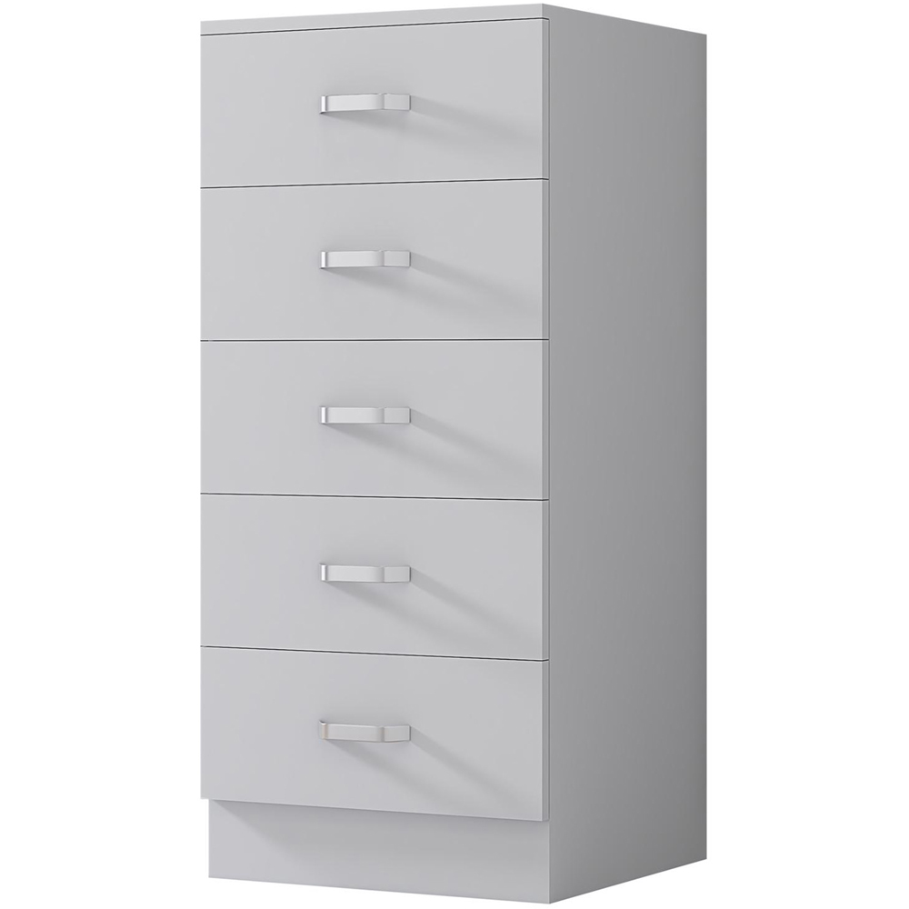FWStyle Tunis Matt White 5 Drawer Slim Chest Image 2