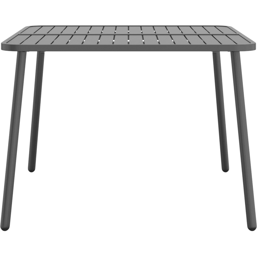 vidaXL 2 Seater Anthracite Steel Slatted Garden Table Image 4