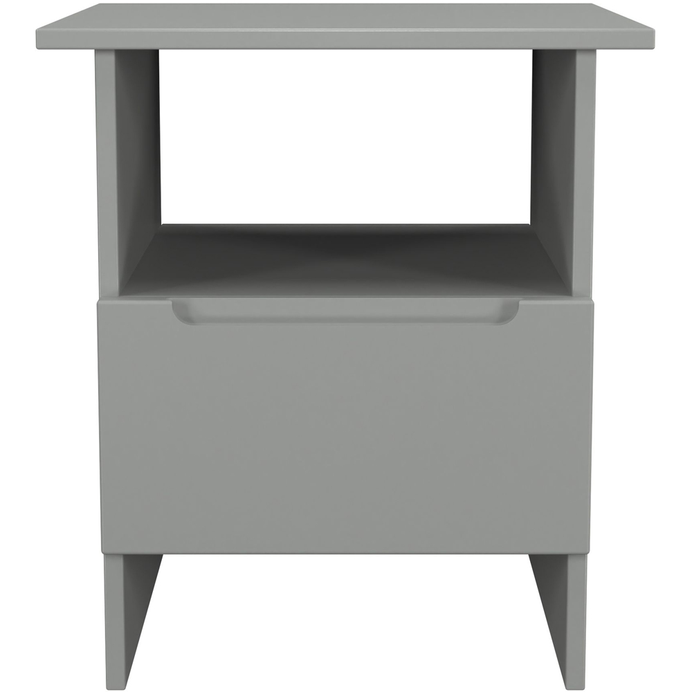 Crowndale Milan Single Drawer Single Shelf Dusk Grey Lamp Table Ready Assembled Image 2