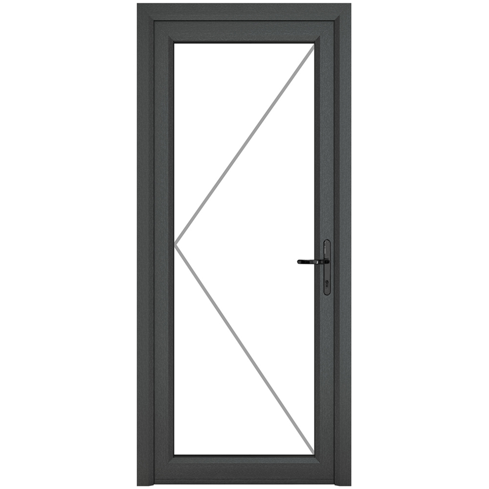 Crystal uPVC Triple Glazed Door Full Glass Left hand Grey White Clear Glass 890x2090mm Image 2
