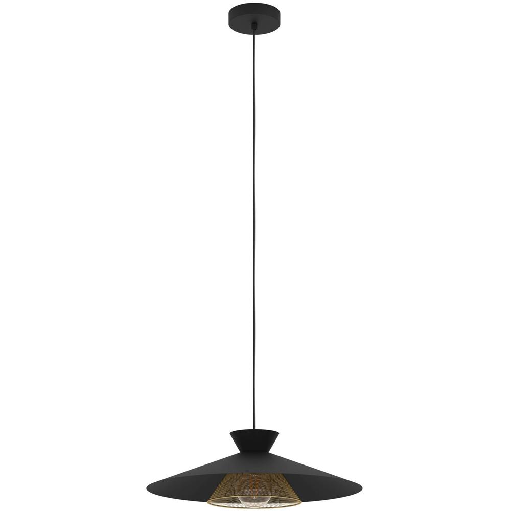 EGLO Grizedale Black and Brass Pendant Light Image 1