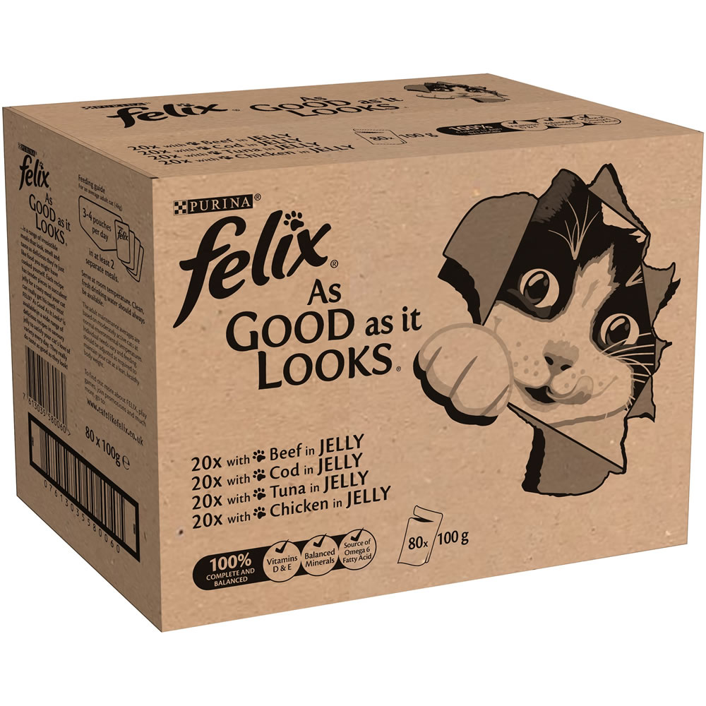 Felix As Good As It Looks Pouch Cat Food Multi Variety Collection 80 x 100g Image