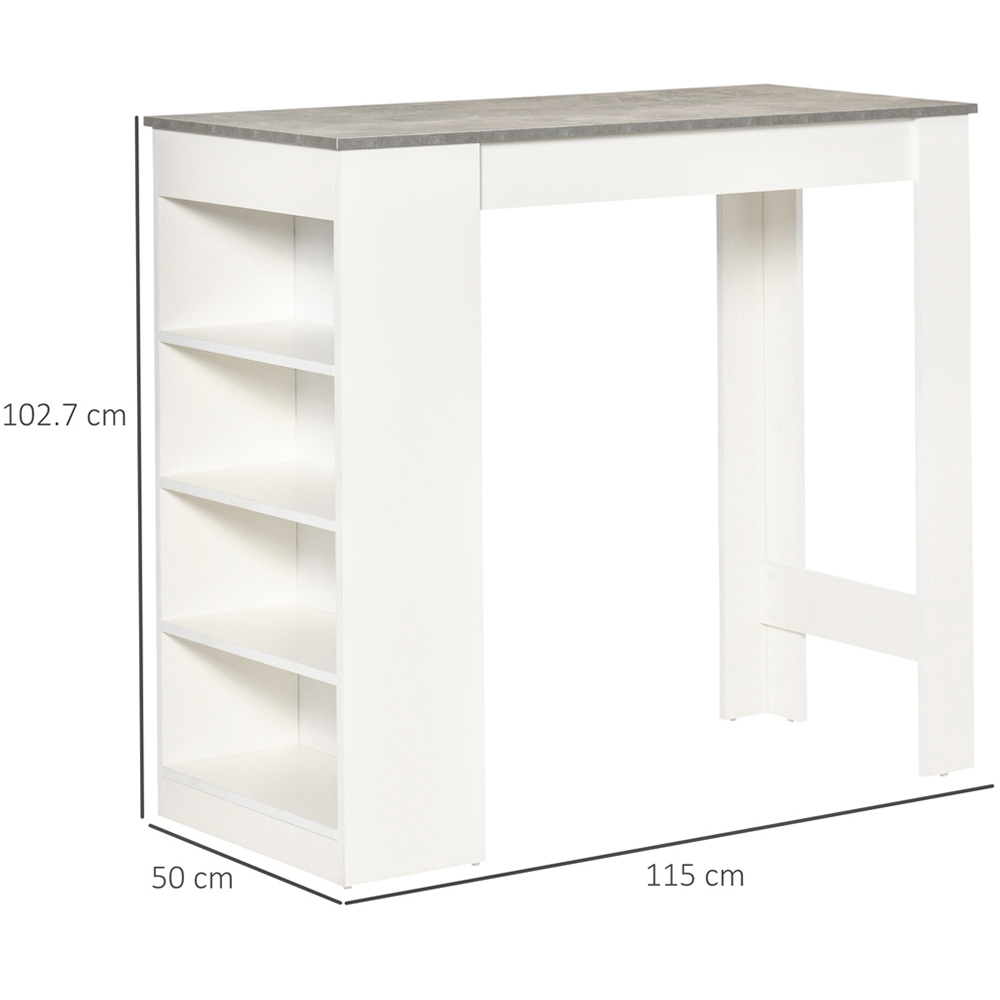 Portland Grey Table with 4 Tier Storage Shelf Image 8