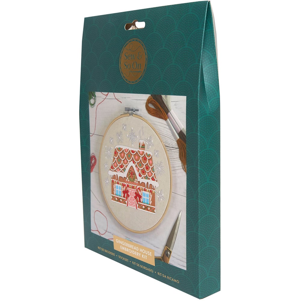 Sew & So On Multicoloured Gingerbread House Embroidery Craft Set 8 inch Image 4