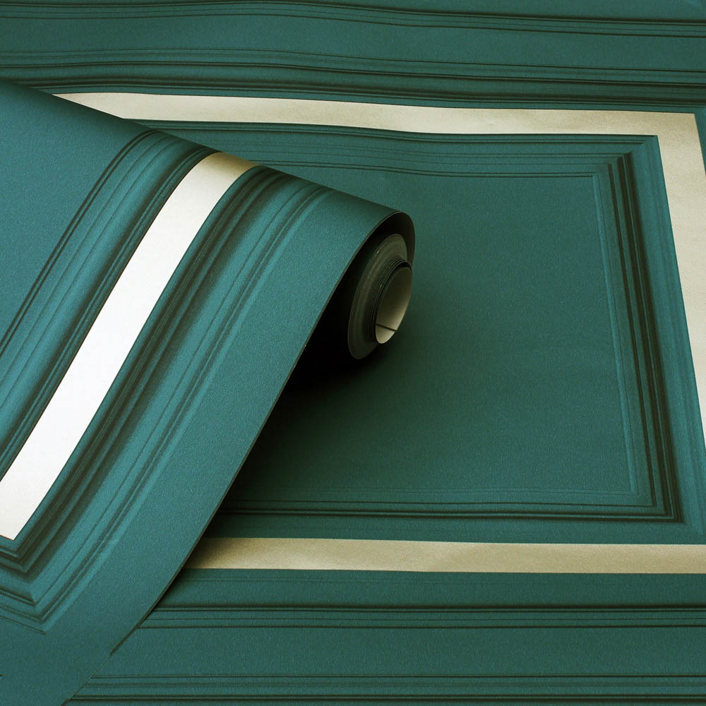 Arthouse Stately Panel Emerald Green Wallpaper Image 2