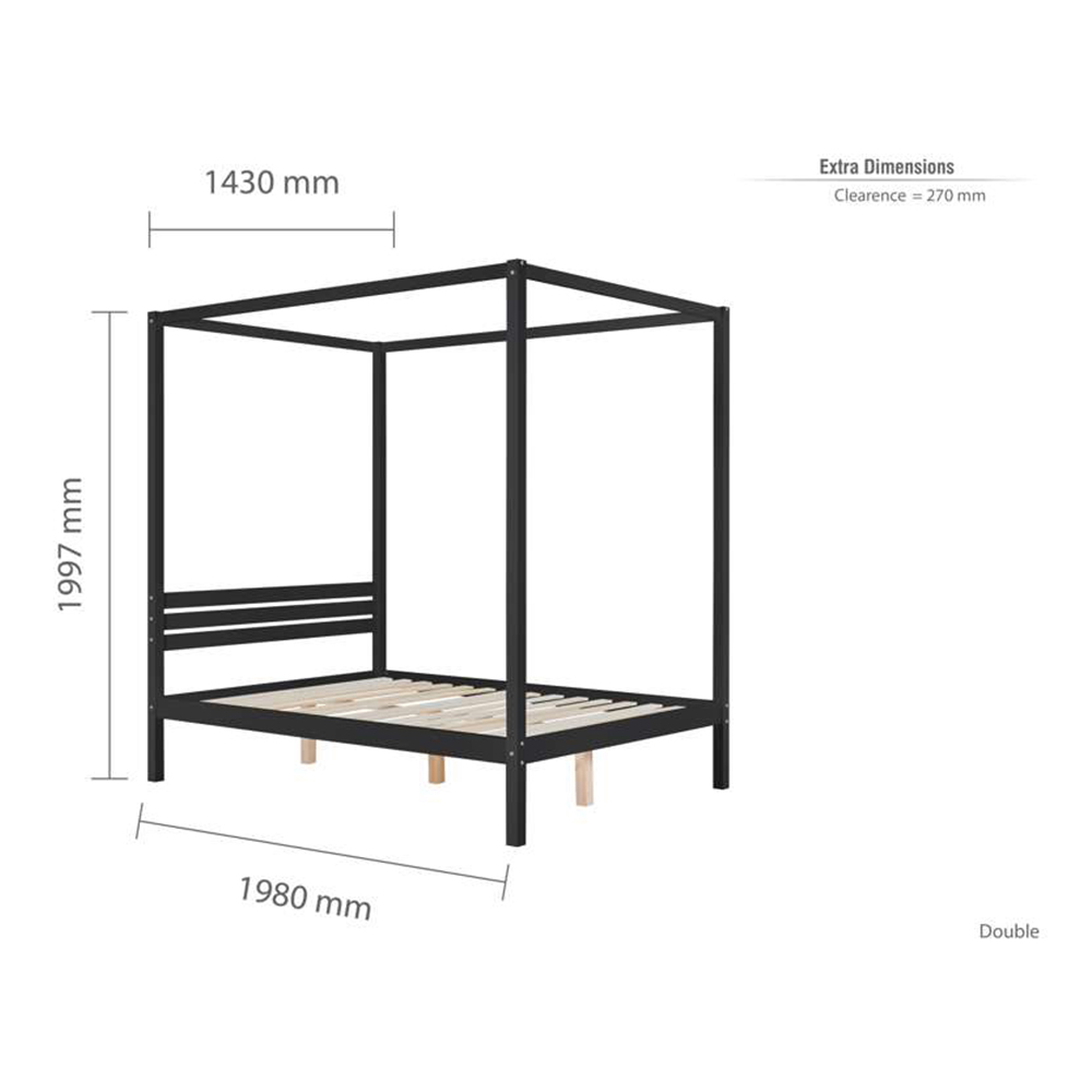 Mercia Double Black Four Poster Bed Frame Image 9