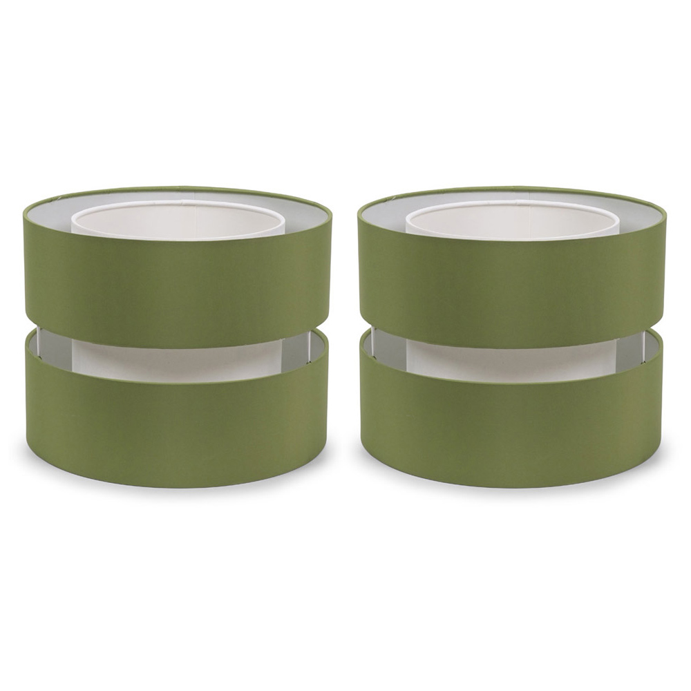 ValueLights Sophia 2 Tier Olive Ceiling Light Shade Small 2 Pack Image 1