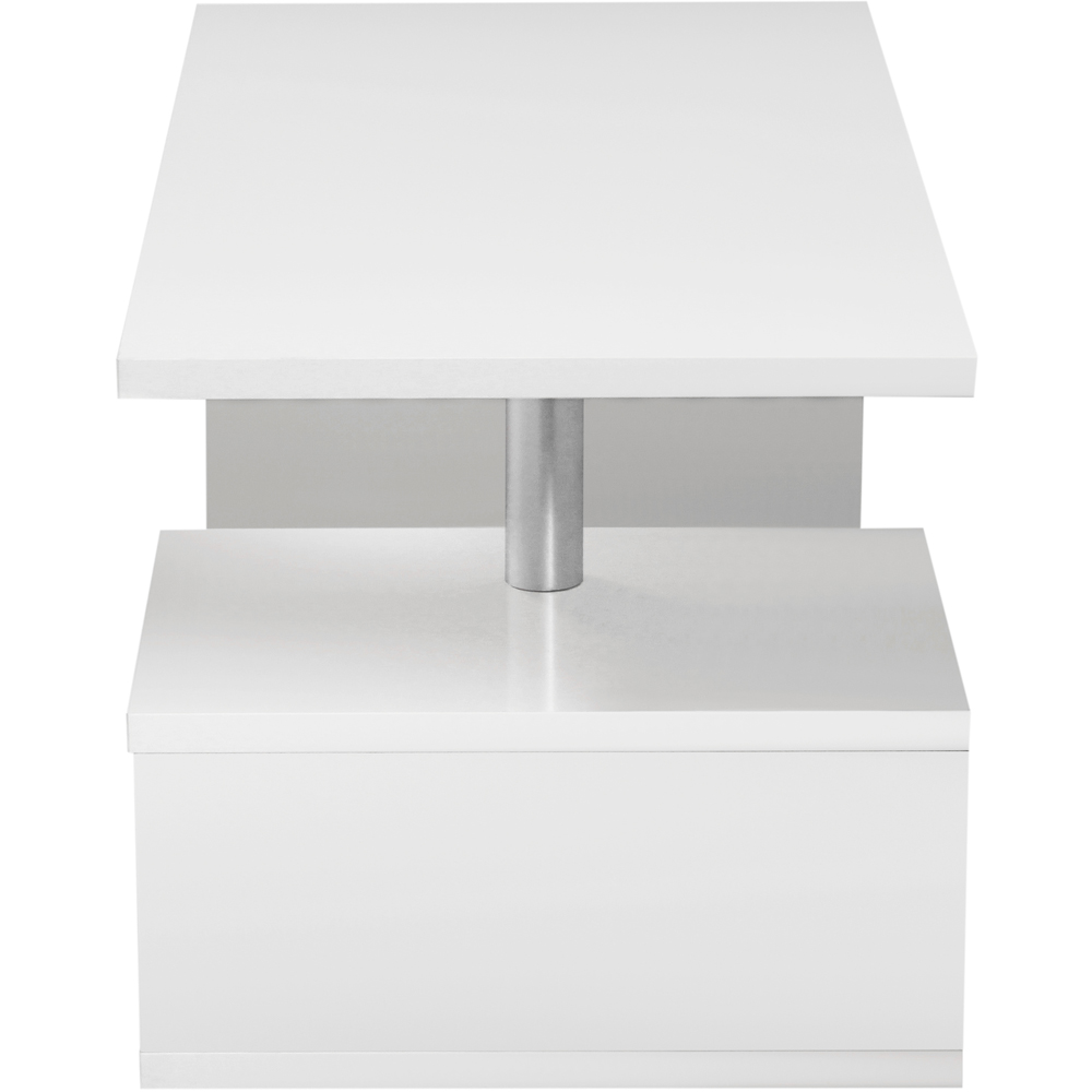 Comfy Living White High Gloss Abstract LED Coffee Table Image 4