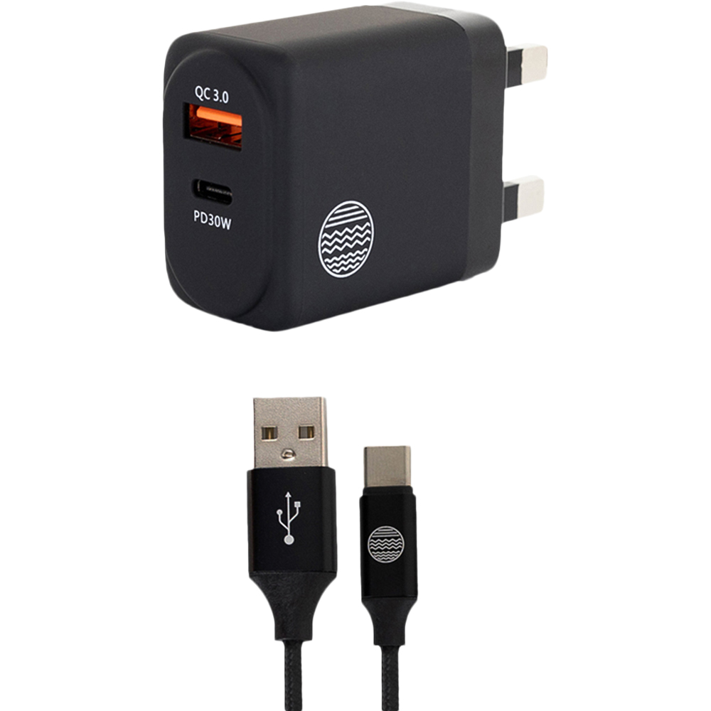 Our Pure Planet Dual UK Port USB-A + USB-C Wall Charger 30W Image 1