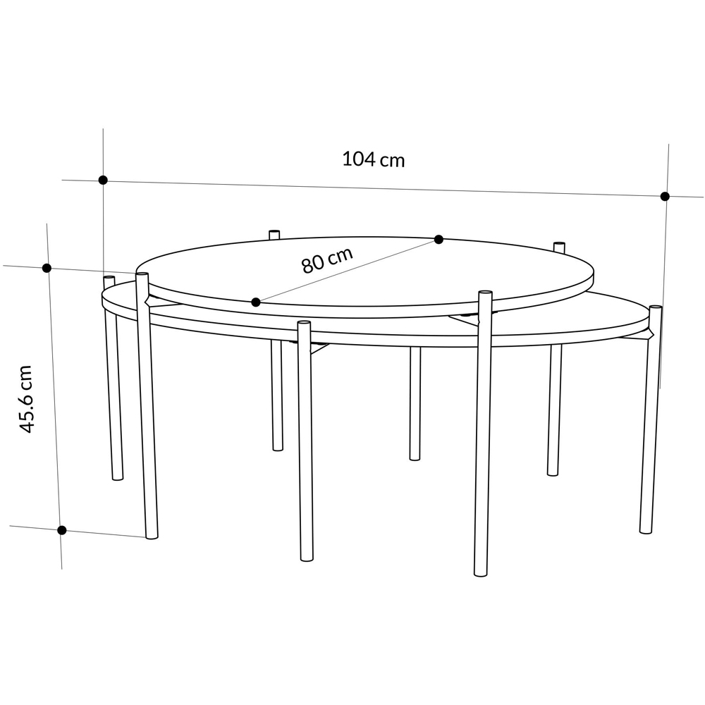 Decortie Odelia Sapphire Oak Nest of Tables Set of 2 Image 6