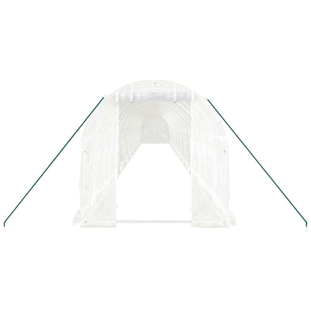 vidaXL White Polyethylene Galvanised Steel Frame 65.6 x 6.5ft Greenhouse Image 2