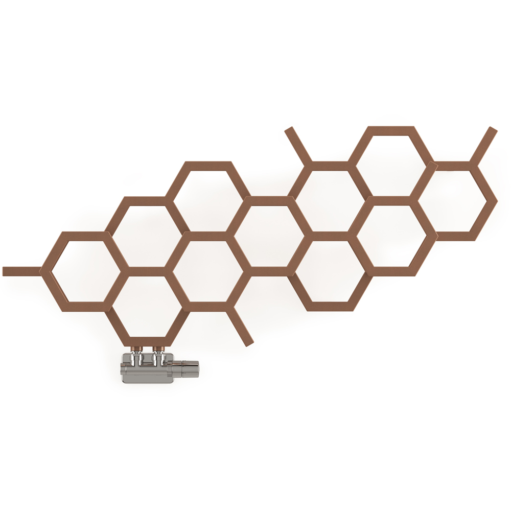 Terma Hex 1081 BTU Bright Copper Radiator 502 x 1126mm Image 1