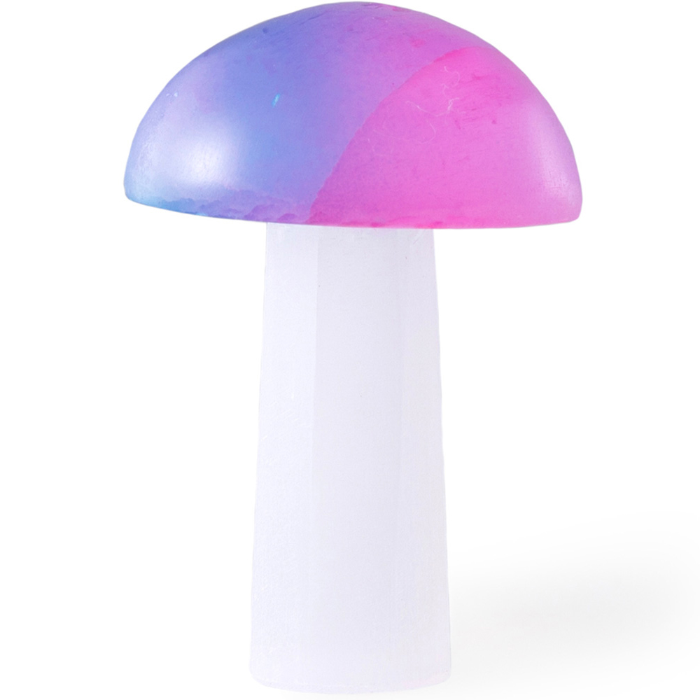 Myga Light Purple and Light Blue Selenite Crystal Mushroom Image 2