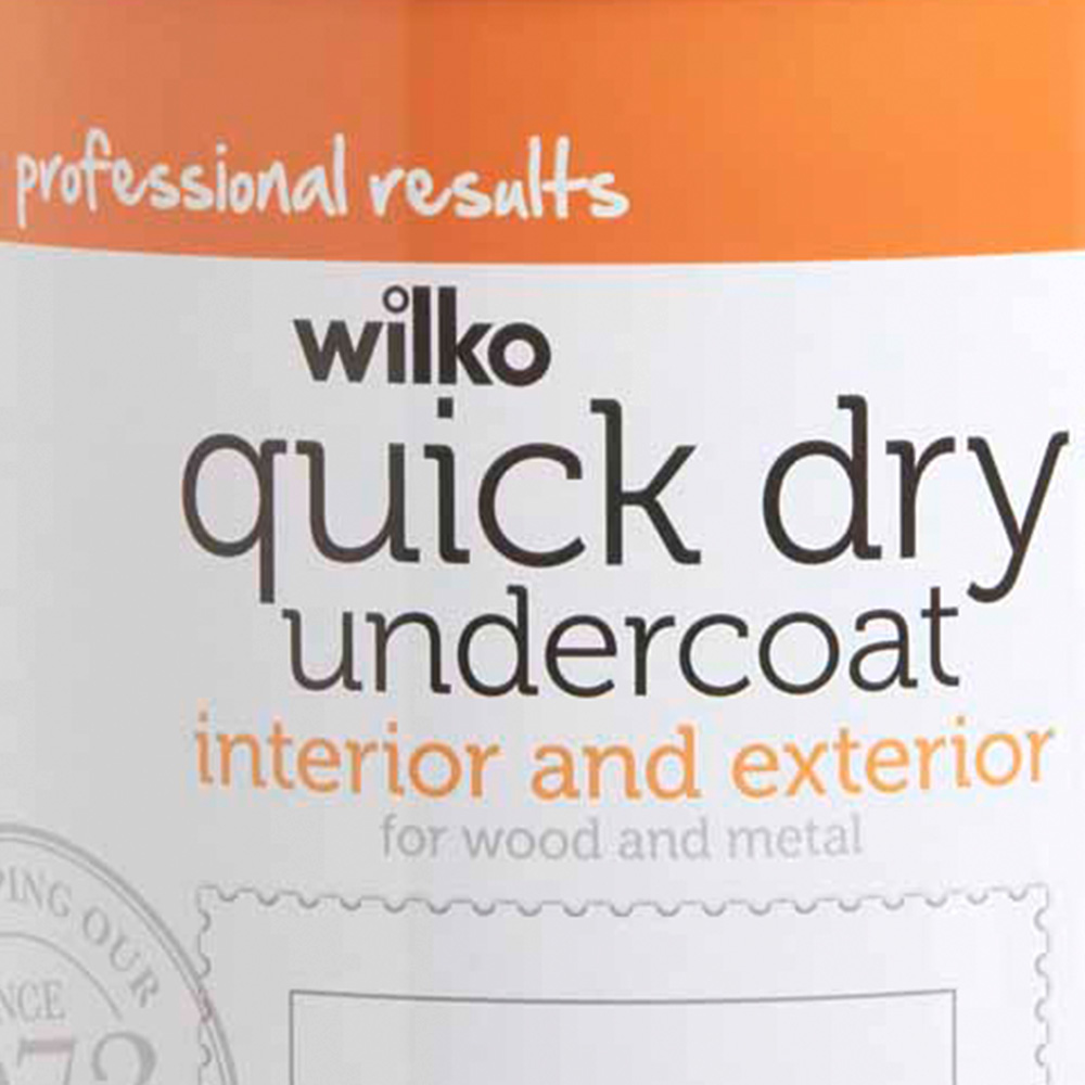 Wilko Quick Dry Wood and Metal Pure Brilliant White Undercoat 750ml Image 3