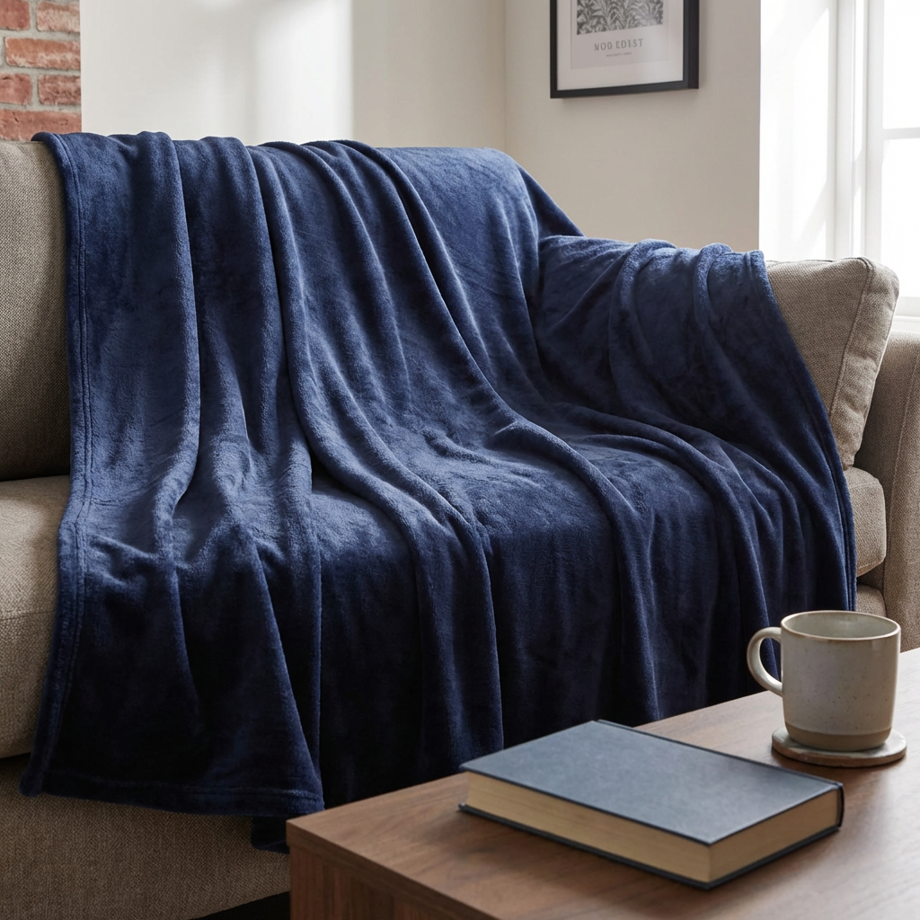 Family Sized Throw - Navy Image 3