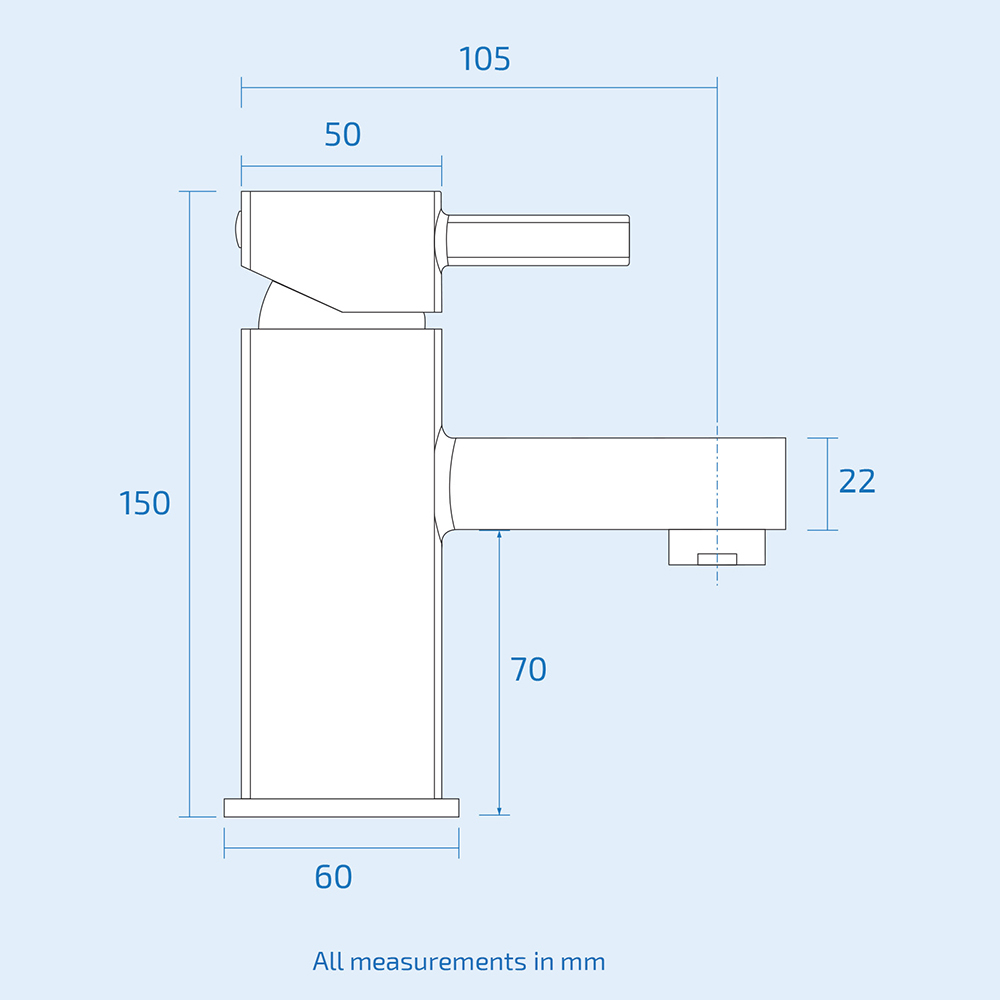 Nes Home Newport Square Chrome Basin Mono Mixer and Bath Shower Mixer Tap Image 4