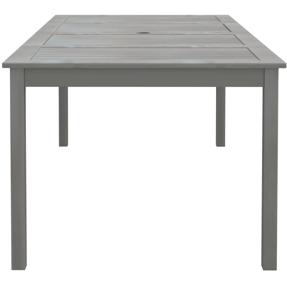 vidaXL 6 Seater Solid Acacia Wood Rectangular Garden Dining Table Grey Image 4