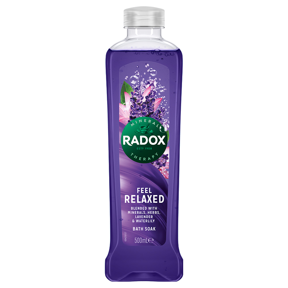 Radox Feel Relaxed Lavender and Waterlily Bath Soak Case of 6 x 500ml Image 2