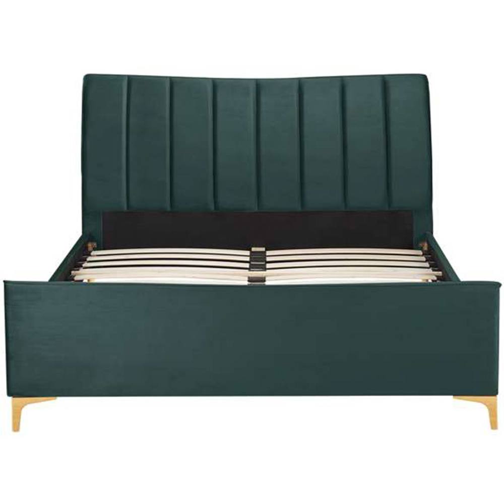 Clover King Size Green Velvet Bed Image 4