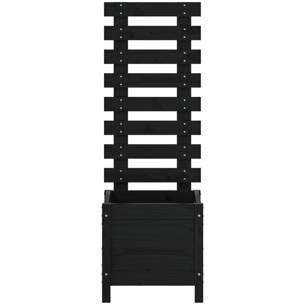 vidaXL Black Solid Pine Wood Garden Planter 39 x 39.5 x 114cm Image 4