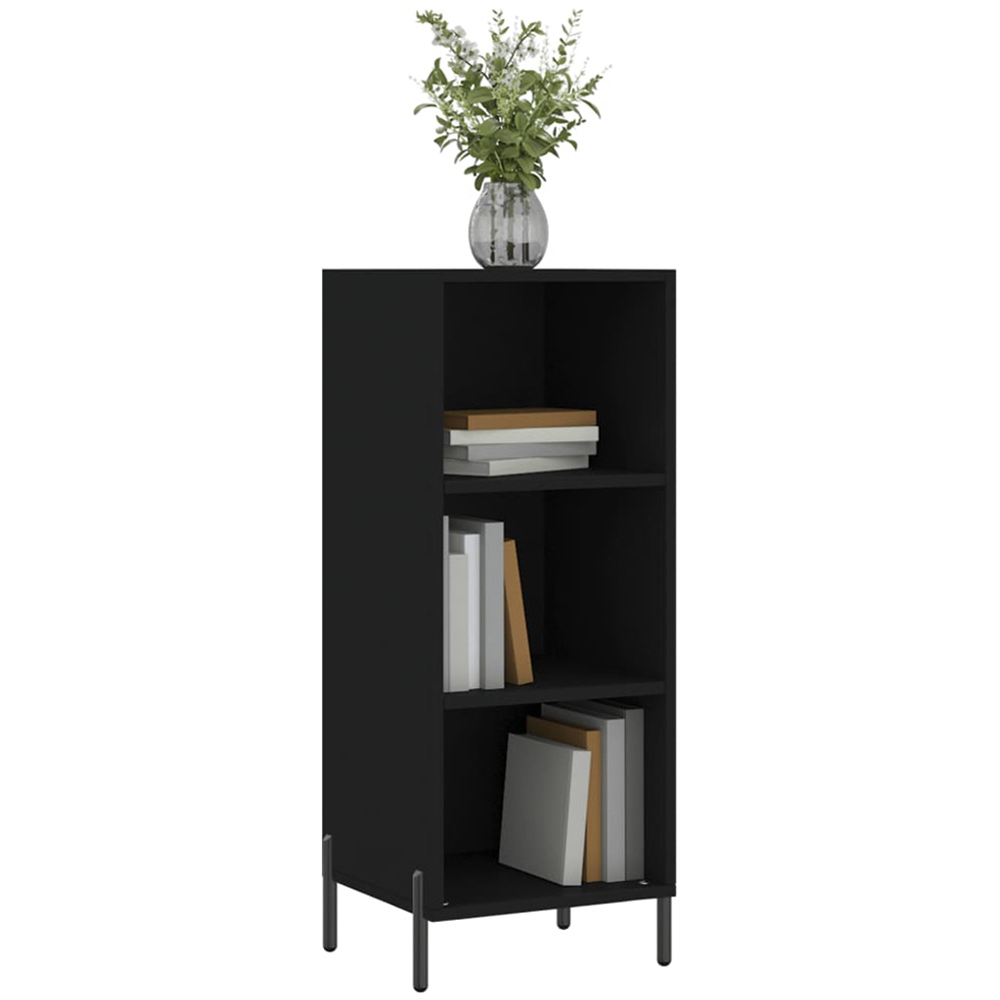 vidaXL 3 Shelf Black Wooden Sideboard Image 3