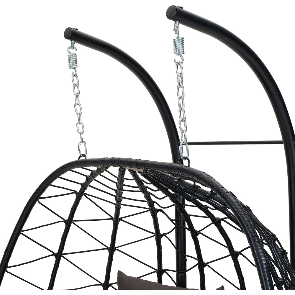 Living and Home 2 Seater Padded Swing Egg Chair with U-Shape Metal Stand Image 5