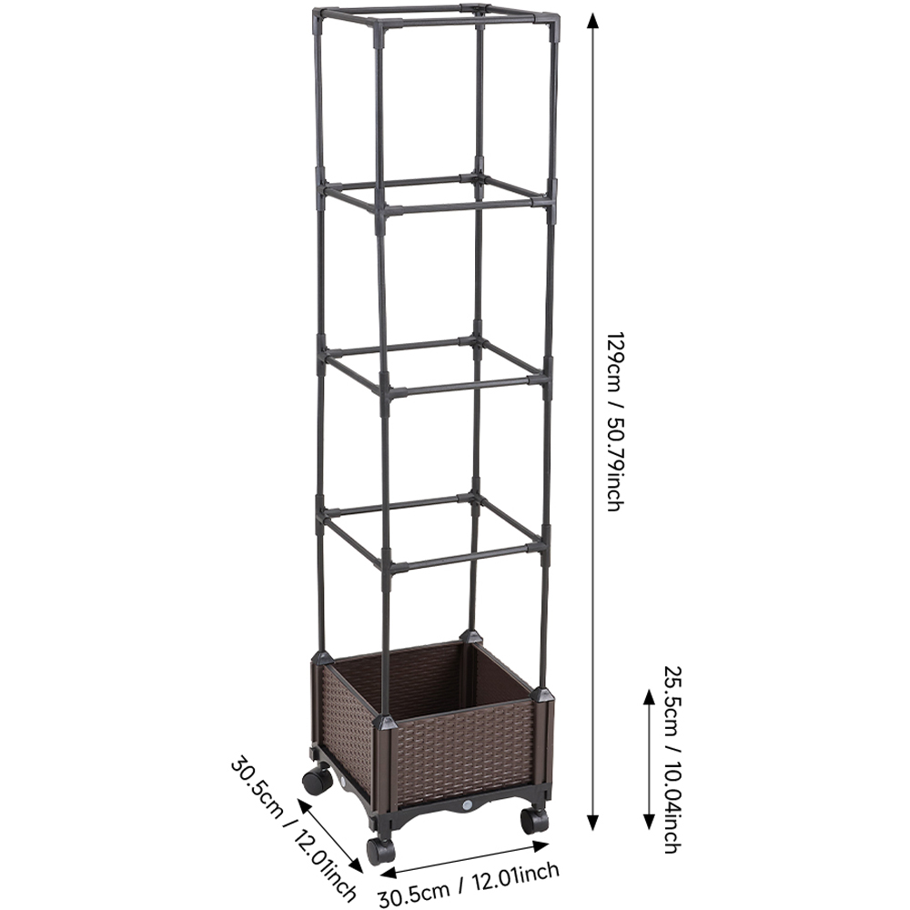 Living and Home Rolling Raised Garden Bed with Trellis 129cm Image 8