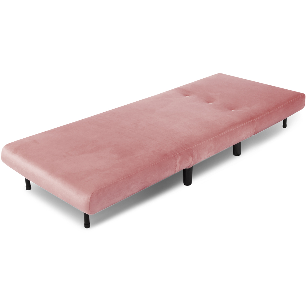Aurora Single Sleeper Pink Velvet Sofa Bed Image 7