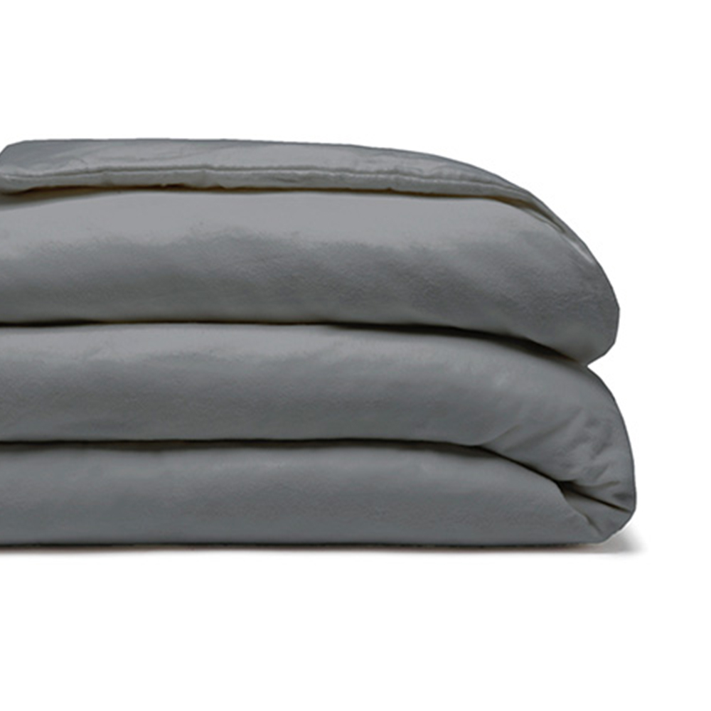 Serene Double Charcoal Brushed Cotton Duvet Cover Image 3