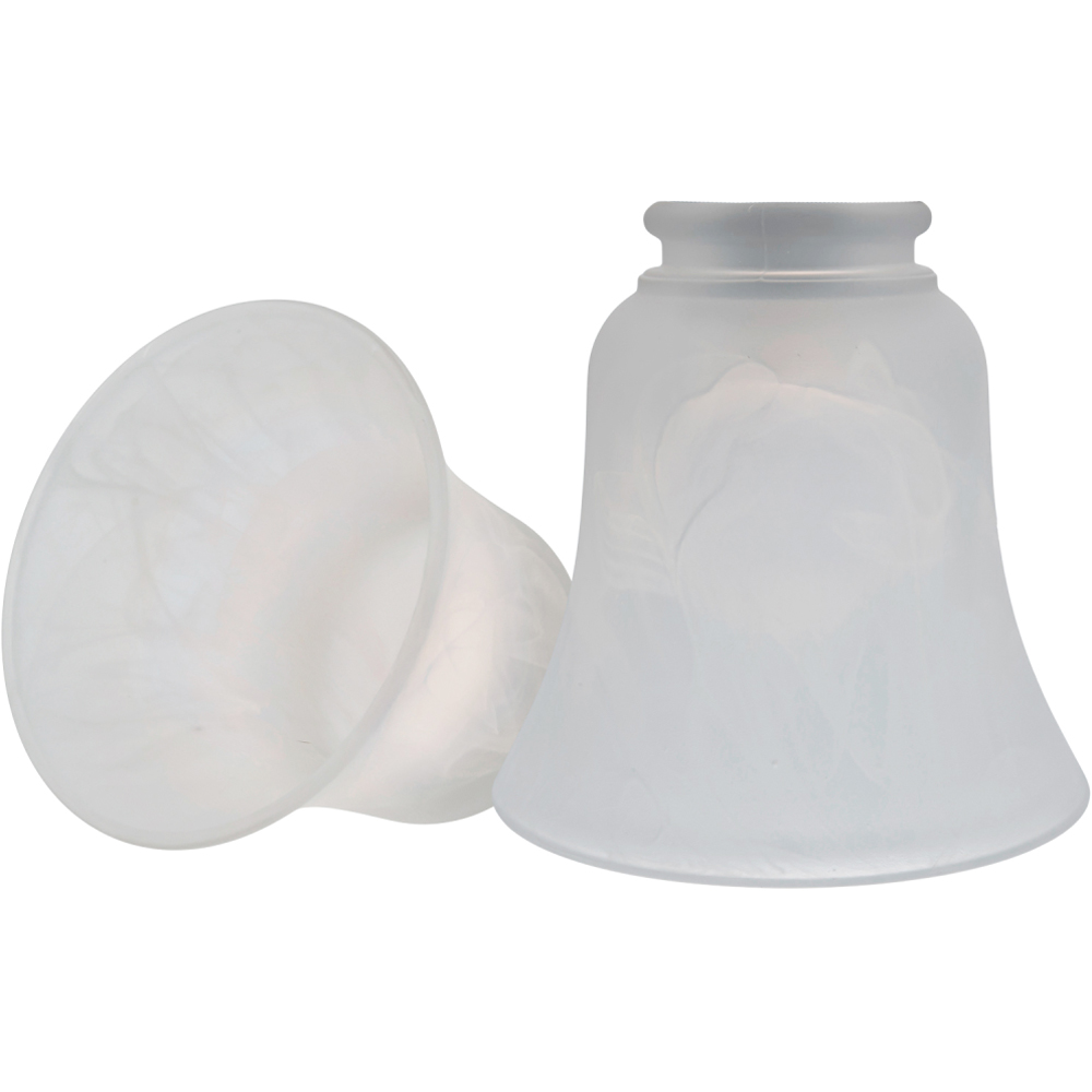 Happy Homewares White Alabaster Glass with Curving Body 2 Pack Image 3
