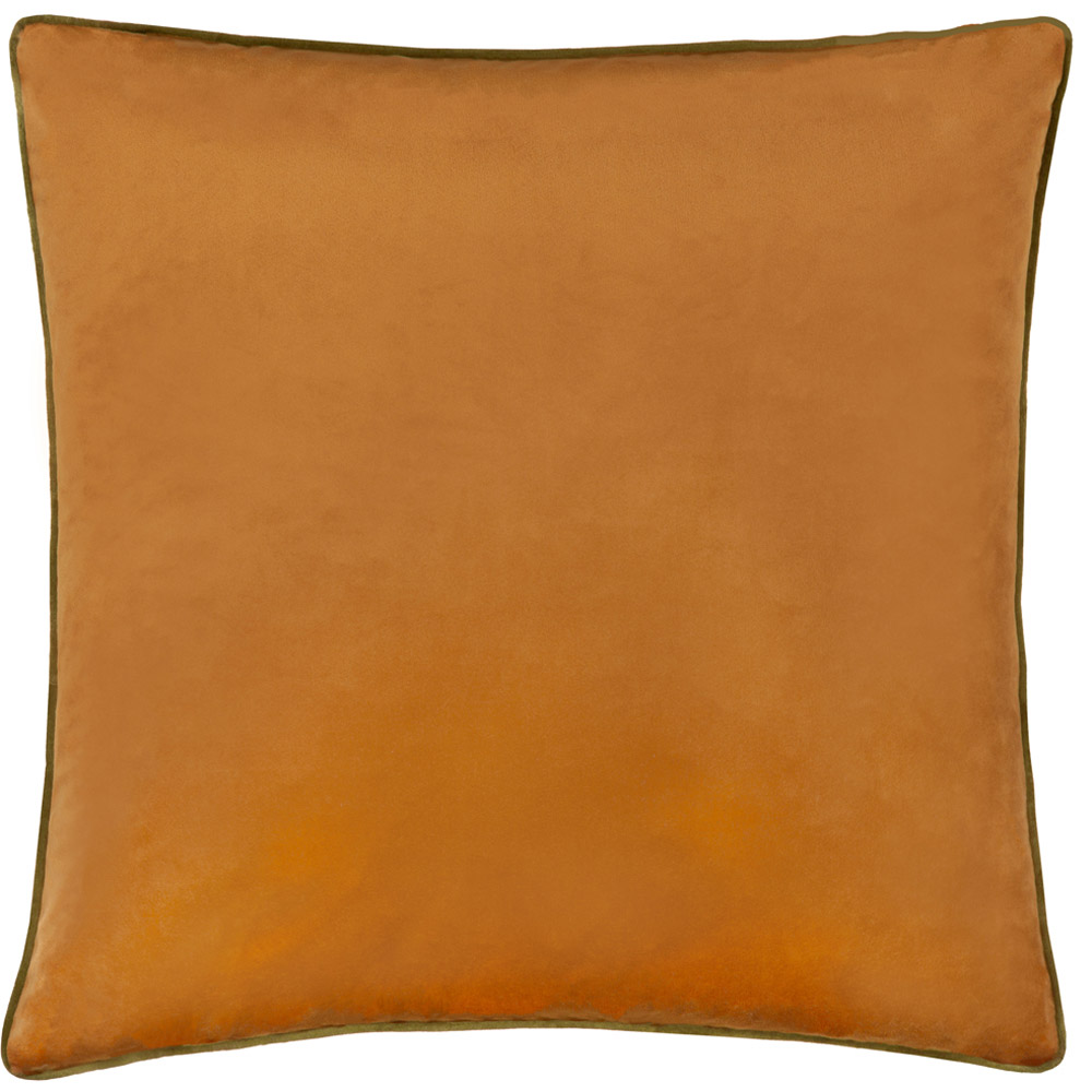 Furn Meridian Ginger and Olive Velvet Cushion 45 x 45cm Image 1