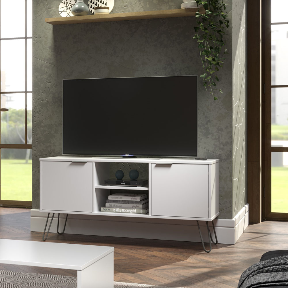 Core Products Augusta White 2 Door Flat Screen TV Unit Image 7