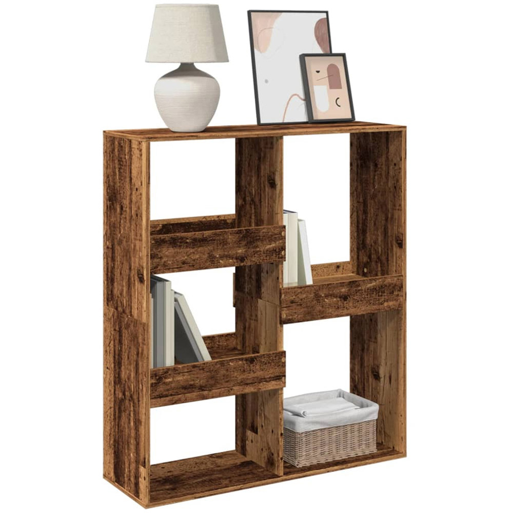 vidaXL 5 Shelf Old Wood Small Bookcase Image 3