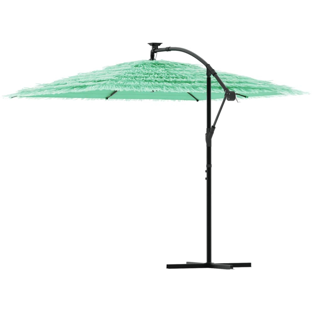 vidaXL Green Straw Top Cantilever Parasol with Steel Pole 2.6m Image 4