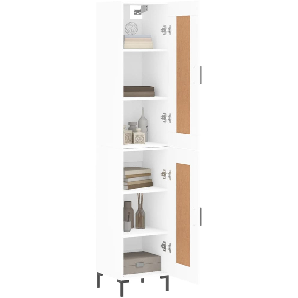 vidaXL 2 Door White Highboard Image 3