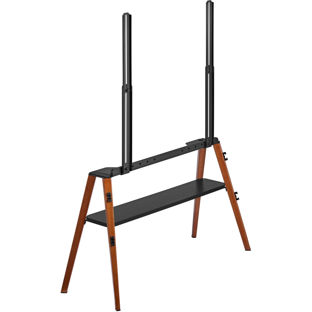 TTAP Roma Single Shelf Dark Wood Easel TV Stand Image 4