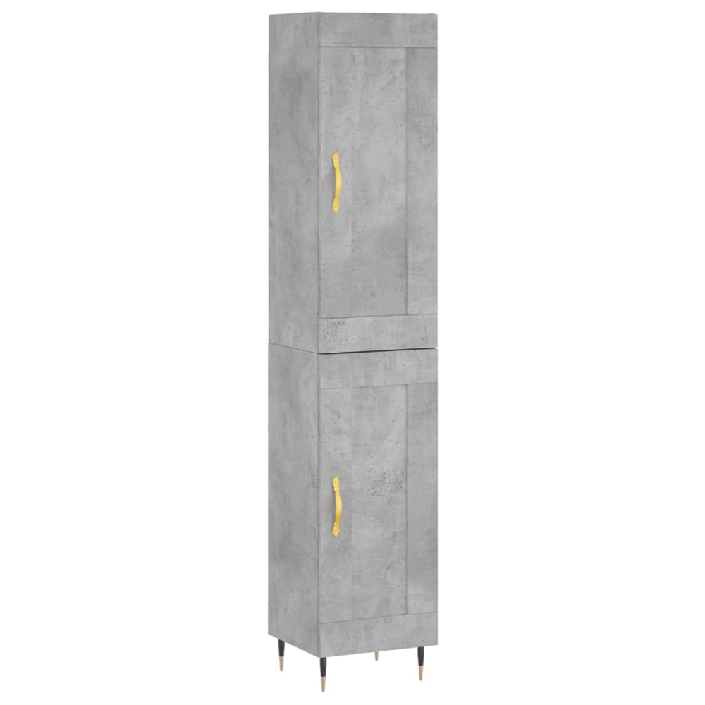 vidaXL 2 Door Concrete Grey Highboard Image 2