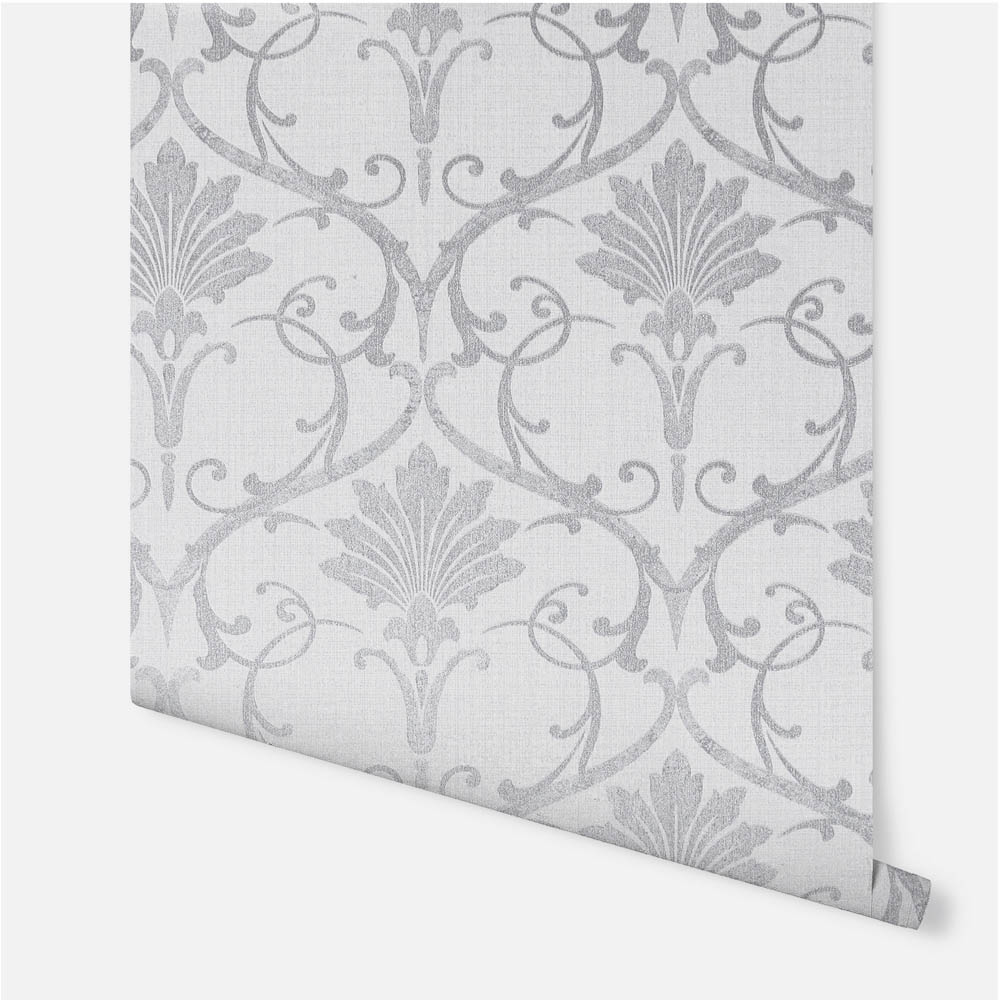 Arthouse Artistick Divine Damask Grey and Silver Wallpaper Image 3