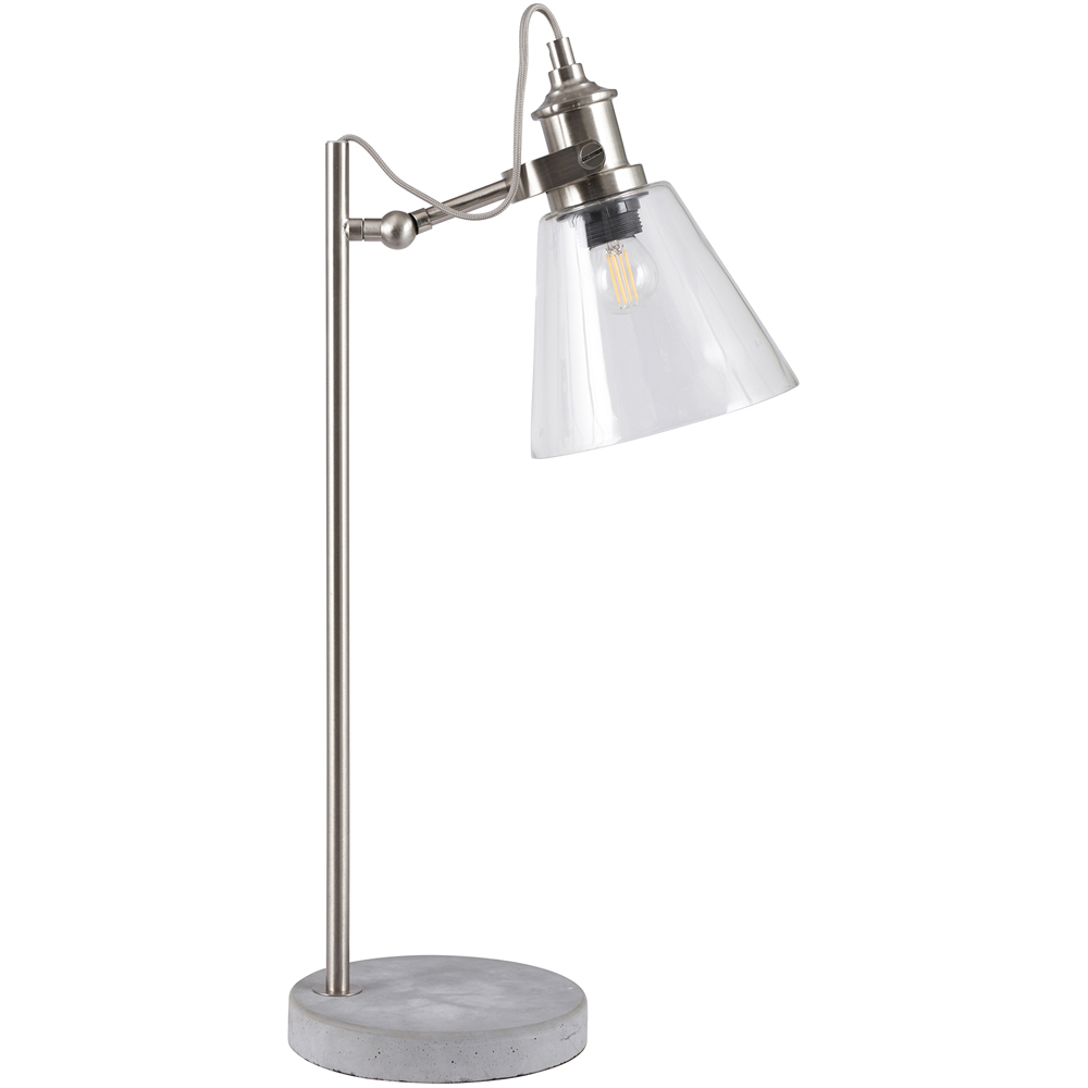 Pacific Lifestyle Chaplin Curved Glass Shade Concrete and Brushed Chrome Table Lamp Image 2