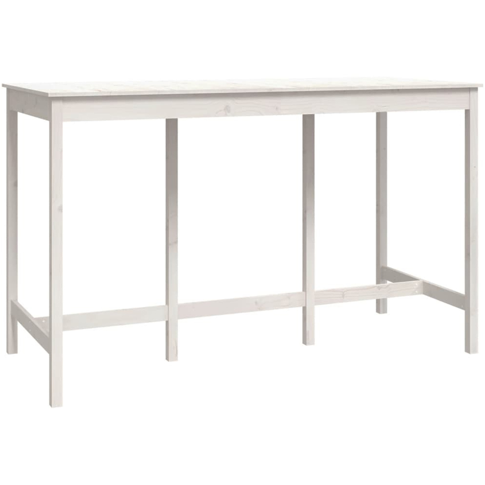 vidaXL 8 Seater White Solid Pine Wood Bar Table Set Image 5